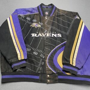 Baltimore‎ Ravens Jacket Mens 6XL 70 Black Purple NFL Football Field Graphic